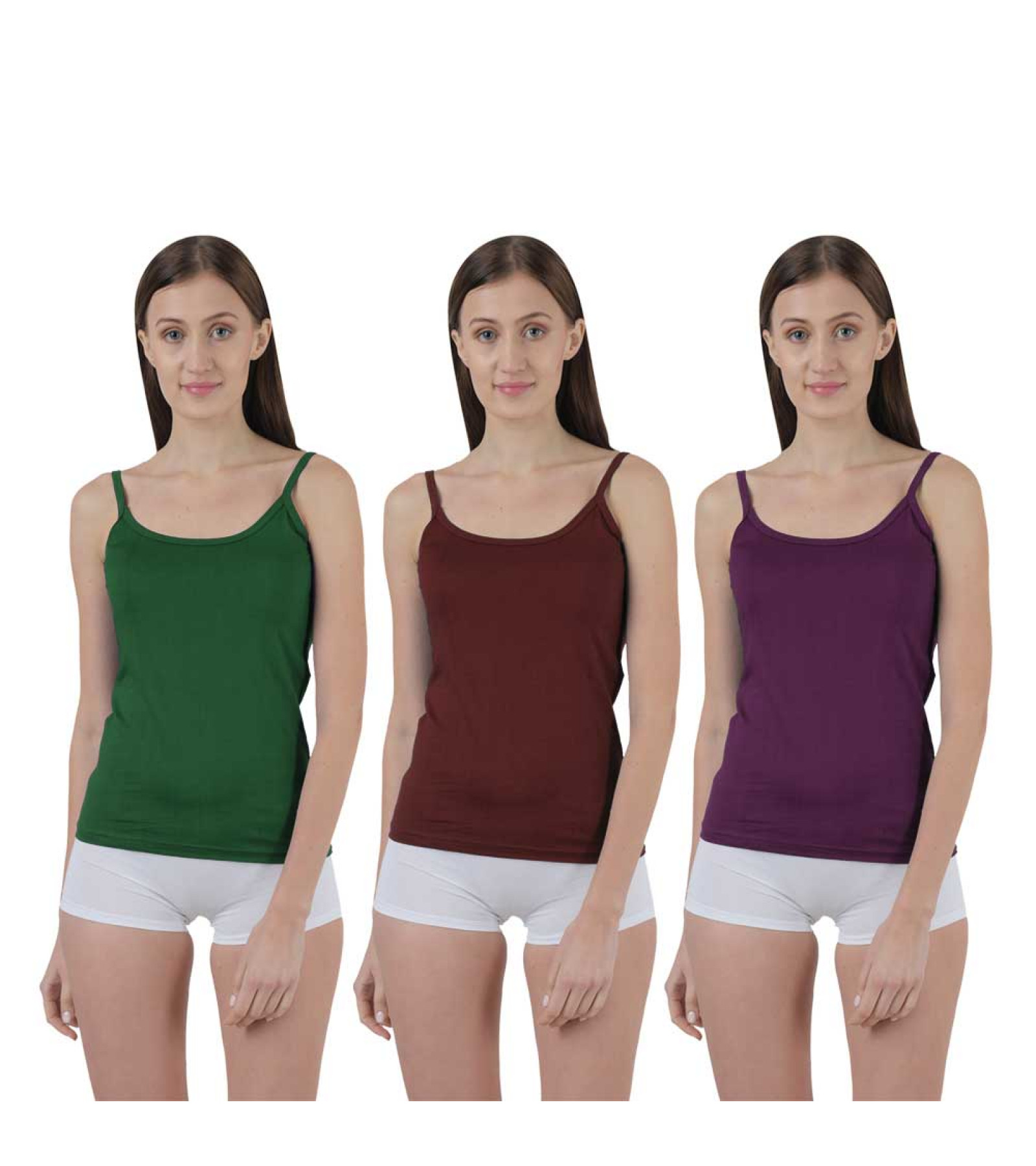 Vink Multicolor Womens Camisole Slip 3 Pack Combo